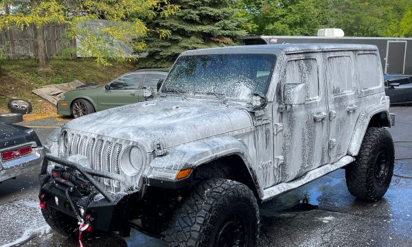suv being car washed