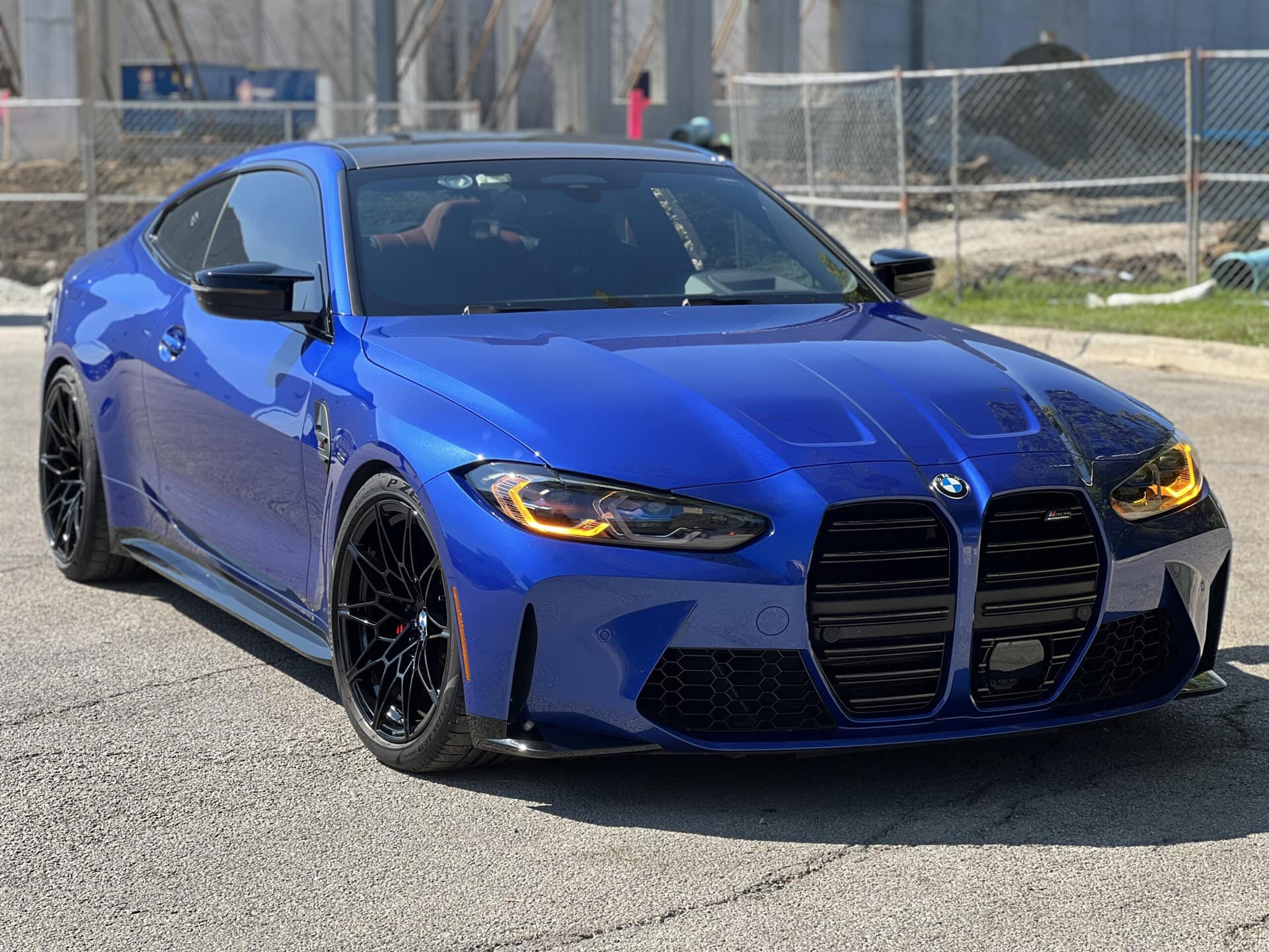 blue sports car